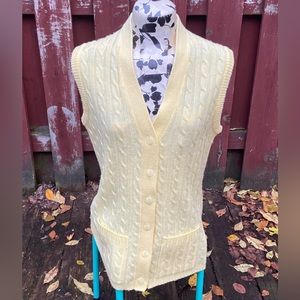 Yellow Rib Knit Sweater Vest